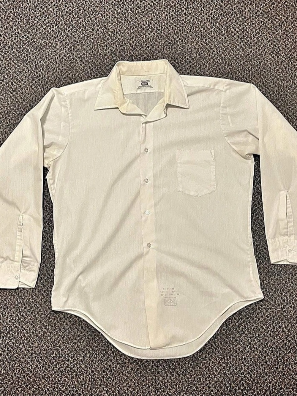 Vintage Manhattan Dura Press Men's White Dress Shirt 151⁄2 32/33 Like New